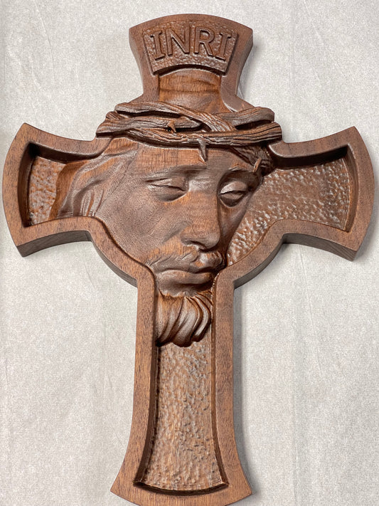 3D Carving of Jesus Face on Cross